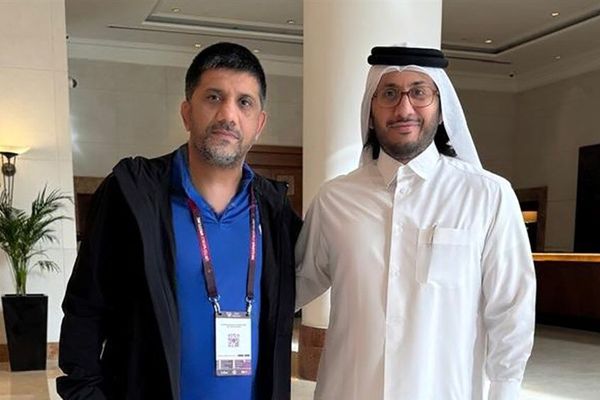 دیدار دبیر با رئیس فدراسیون کشتی قطر 
