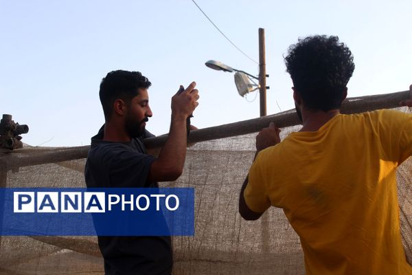 آماده‌‌‌سازی هیات مکتب‌‌‌الزهرا برای عزاداری محرم حسینی در حاجی‌‌‌آباد