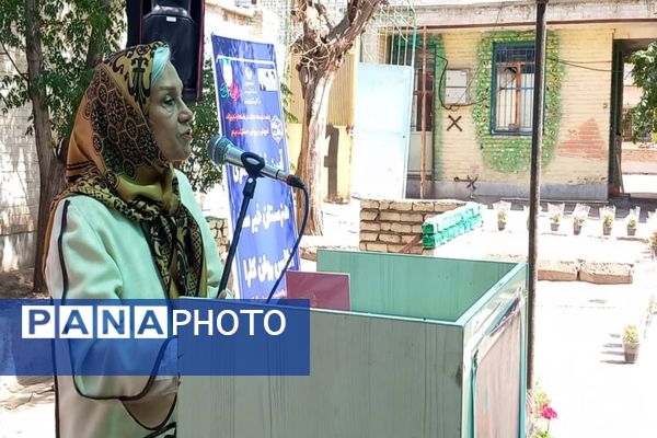 آیین خشت‌گذاری هنرستان اطلس روان کارا شهرستان پاکدشت 