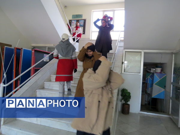 رزمایش دانش‌آموزی پدافند غیرعامل در شهرستان بجنورد 