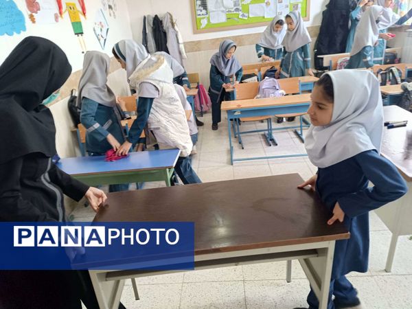 خانه تکانی آموزشگاه زهرا عبدالهیان به مناسبت فرارسیدن عید نوروز 