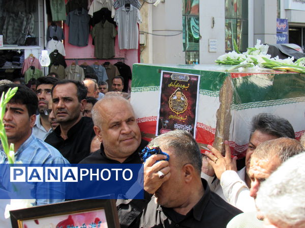 خروش بی‌نظیر سنندج در بدرقه شهید آسمانی رضا بسطامی