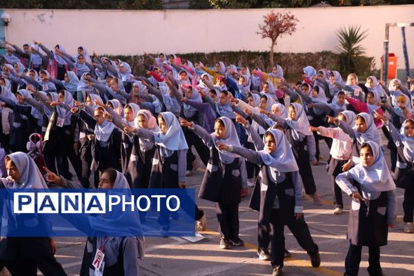 صبحگاه دانش در دبستان رجبی گرگان