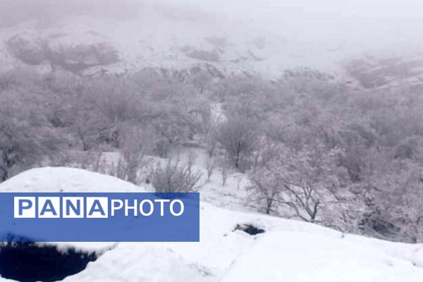 بارش برف در روستای اصقول سربیشه