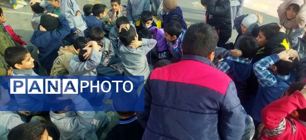مانور زلزله در مدرسه فضیلت کاشمر