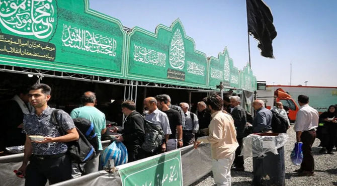 موکب‌های اربعین در جوار گلزار شهدای شیراز