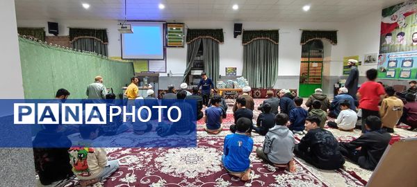 حضور ۷٠ دانش‌آموز  معتکف در مسجد امام رضا(ع)، رضا آباد شرقی شیروان