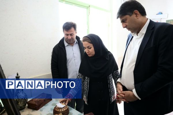 بازدید مدیر کل میراث فرهنگی، گردشگری و صنایع دستی فارس از نمایشگاه آثار هنرمندان در رشته های تابلو فرش و سفال