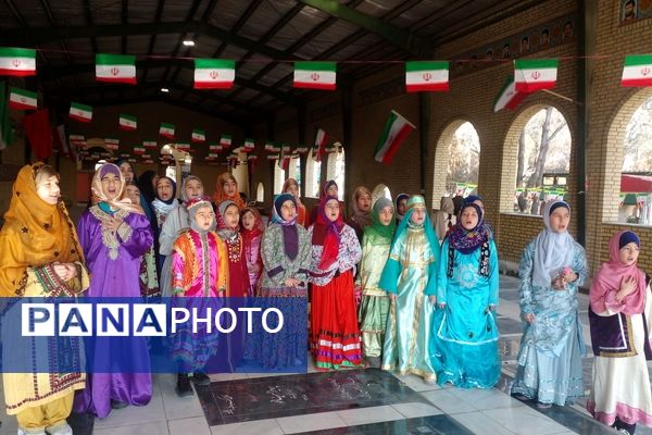 گلباران مزار شهدای شهرستان قدس توسط دانش‌آموزان مدرسه هدی یک