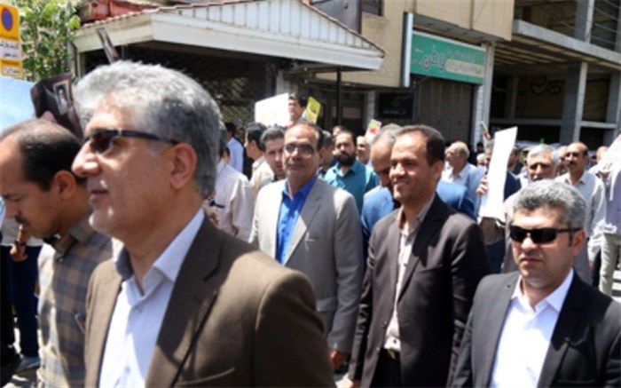 حضور گسترده و پرشور فرهنگیان و دانش آموزان استان چهارمحال وبختیاری در راهپیمایی روز جهانی قدس