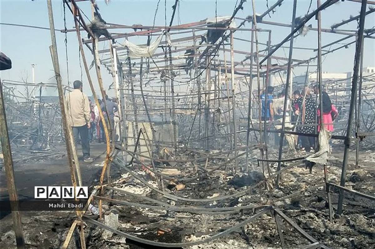 بازارچه پونه گلشهر در آتش سوخت