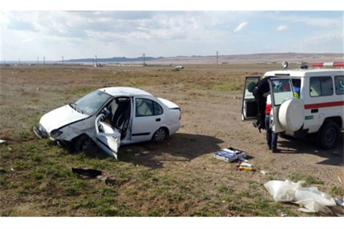 پنج مصدوم در حادثه واژگونی خودرو سواری  تیبا در محور کلات-مشهد