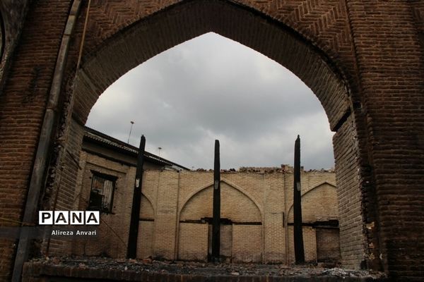 مسجد جامع ساری پس از آتش‌سوزی