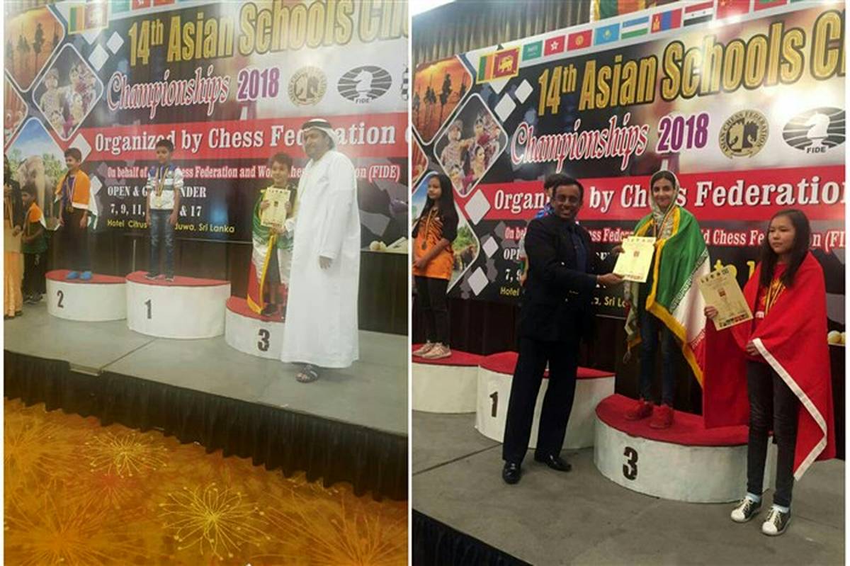 کسب سه مدال  مسابقات شطرنج مدارس آسیا به وسیله دانش‌آموزان استان تهران 