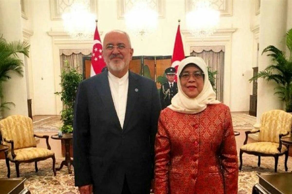 دیدار ظریف با رئیس‌جمهوری سنگاپور