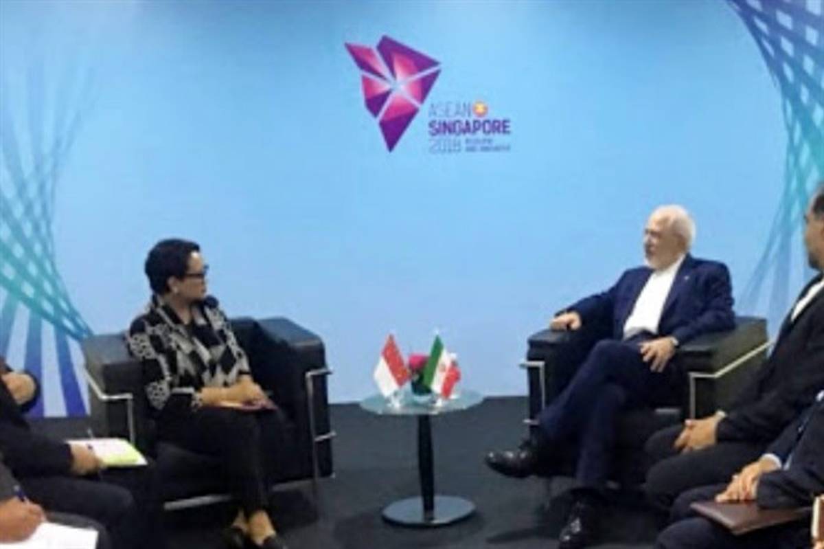 دیدار وزیران‌ امور خارجه ایران و اندونزی در سنگاپور