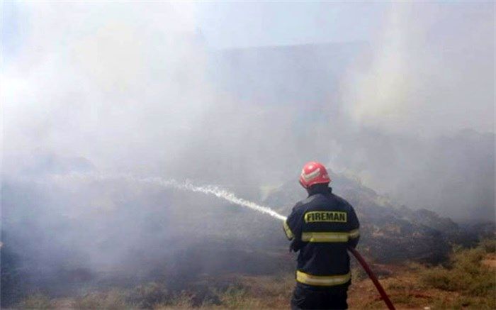 آتش‌سوزی در انبار لاستیک  در جنوب تهران