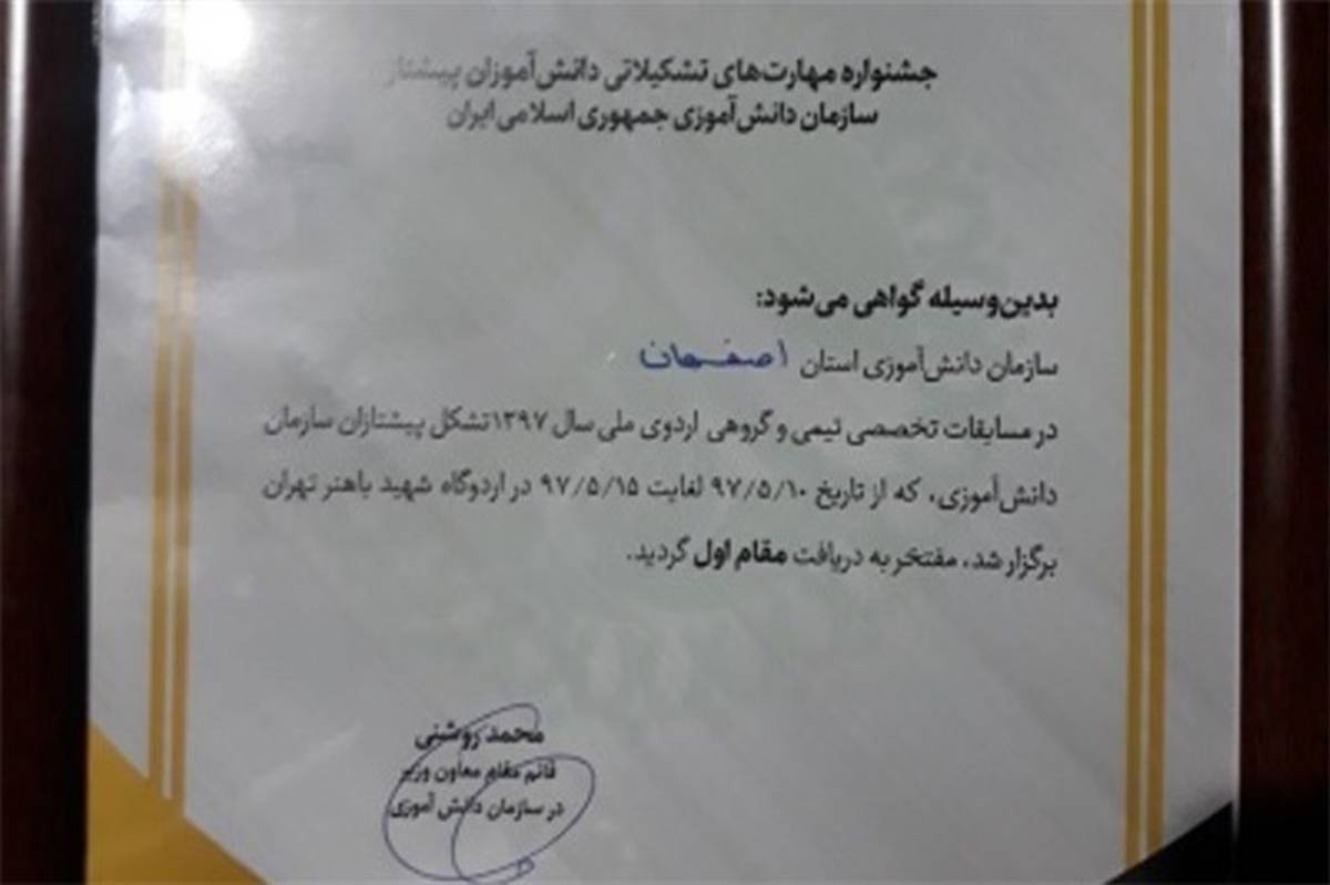پیشتازان اصفهانی مقام اول هشتمین دوره اردوی ملی را به دست آوردند