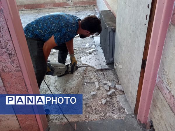 بازسازی و نوسازی مدرسه ستایش شهرستان ملارد در آستانه بازگشایی مدارس