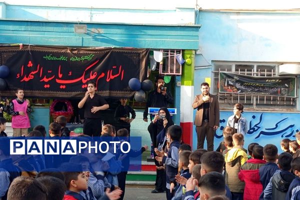 طنین نوای عشق و عزا؛ مراسم عزاداری دهه دوم فاطمیه در مدارس بهارستان‌دو