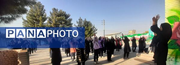 صبحگاه دبیرستان دخترانه دوره اول پروین اعتصامی  روستای انداد