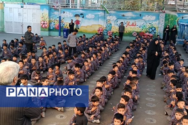 دانش‌آموزان دبستان علامه طباطبایی پیشوا در سوگ مادر عالم خلقت