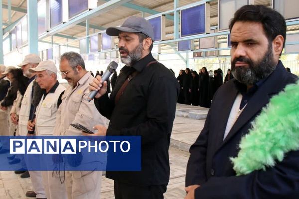 اجتماع خادمین حرم بی بی سکینه خاتون(س) در گلزار شهدا و حرکت به سوی حرم اُخت الرضا (ع)