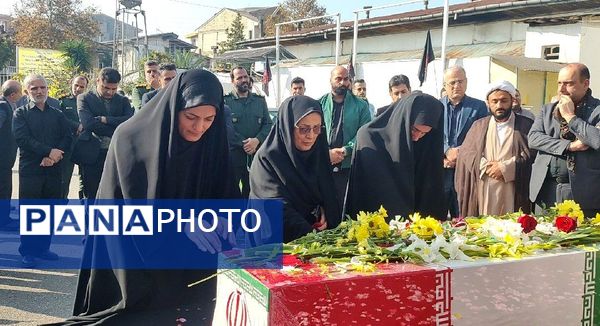 تشییع پیکر مطهر شهید گمنام میهن در مدارس لنگرود 