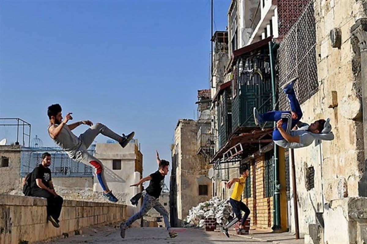 تصاویر/ ورزش پارکور در میان جوانان سوری‎
