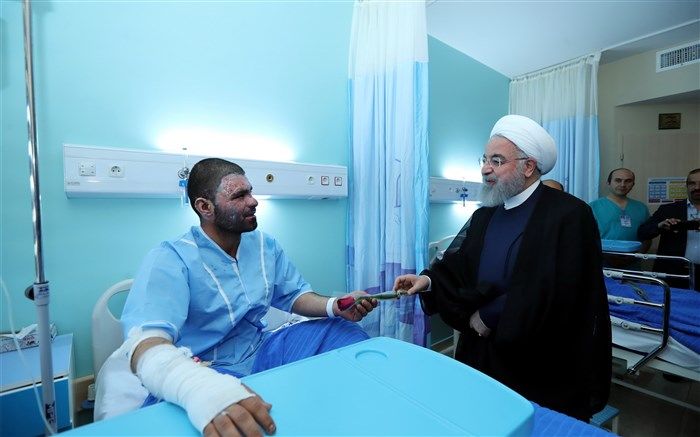 بهره‌برداری از مرکز سوانح سوختگی بیمارستان سینا تبریز با حضور روحانی