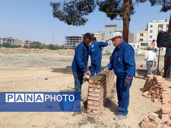 آیین خشت گذاری مدرسه ثامن الحج شهرستان اسلامشهر 
