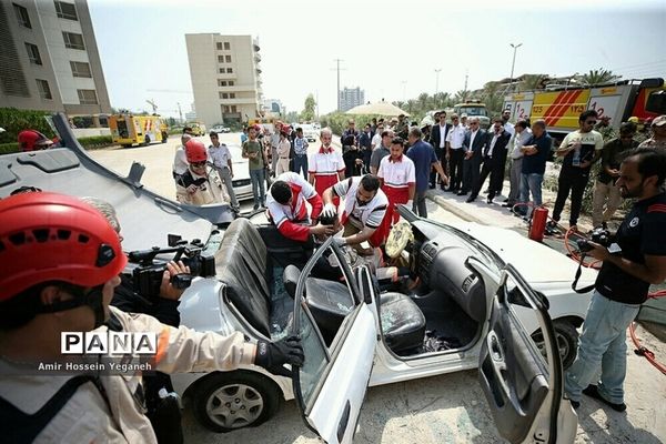 مانور آتش نشانی در جزیره کیش