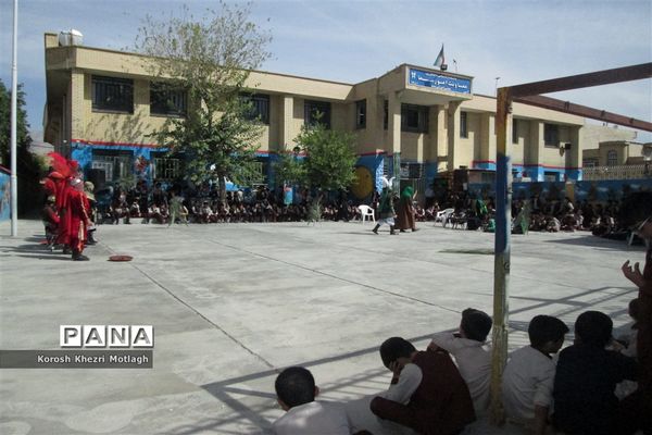 برگزاری مراسم تعزیه حضرت علی اکبر توسط دانش آموزان  مدرسه غیر دولتی پسرانه هوشمند سما در کازرون
