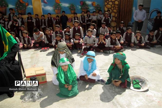 برگزاری مراسم تعزیه حضرت علی اکبر توسط دانش آموزان  مدرسه غیر دولتی پسرانه هوشمند سما در کازرون