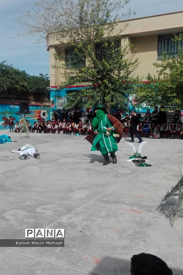 برگزاری مراسم تعزیه حضرت علی اکبر توسط دانش آموزان  مدرسه غیر دولتی پسرانه هوشمند سما در کازرون