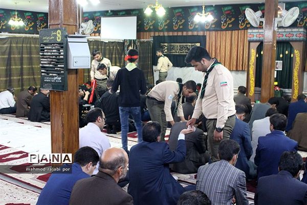 مراسم زیارت عاشورا هیئت محبین علی اکبر پیشتازان سازمان دانش‌آموزی استان کرمان