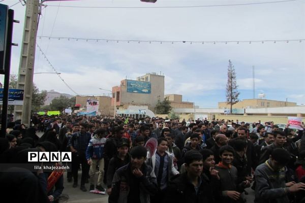 راهپیمایی پرشور استکبار ستیزی 13 آبان در مدارس و شهرستان نی ریز