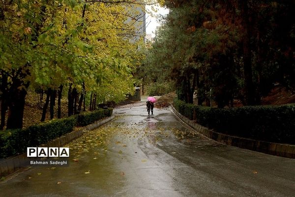 بارش باران پاییزی در تهران