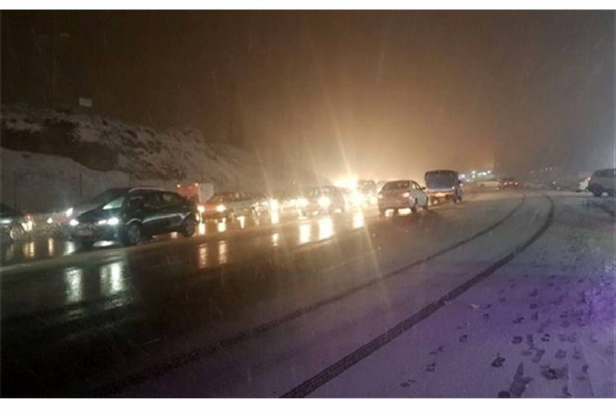بارش برف و ترافیک سنگین در هراز