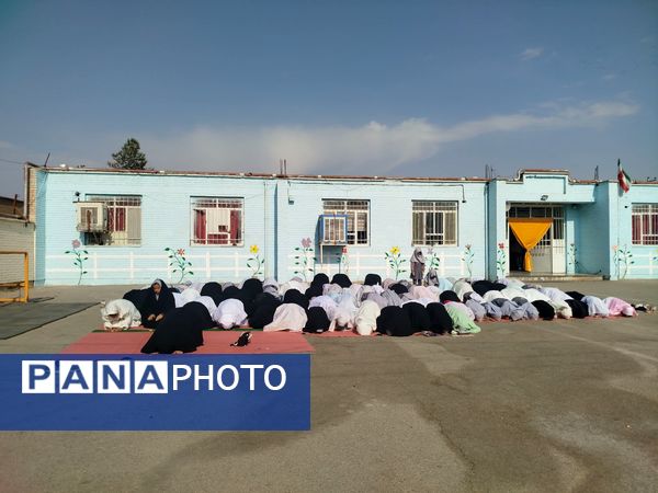 نماز باران در دبستان دخترانه حضرت مریم(س) شهرستان سرخس