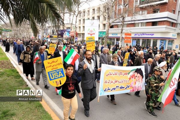 راهپیمایی ۲۲ بهمن در شهر ساری