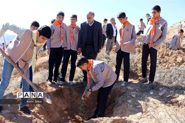 درختکاری دانش‌آموزان پیشتاز در بیمارستان پیوند اعضاء شیراز