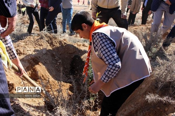 درختکاری دانش‌آموزان پیشتاز در بیمارستان پیوند اعضاء شیراز