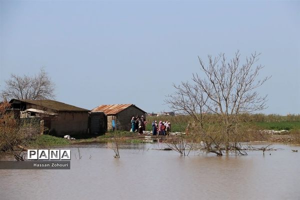 مناطق سیل‌زده آق‌قلا و روستاهای اطراف