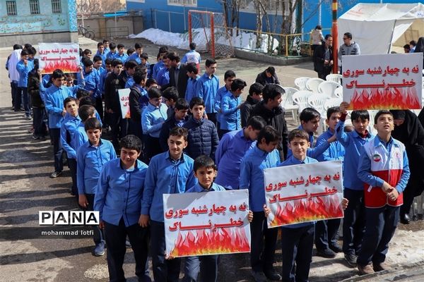 برگزاری مانور پیشگیری از حوادث چهارشنبه‌سوری در همدان