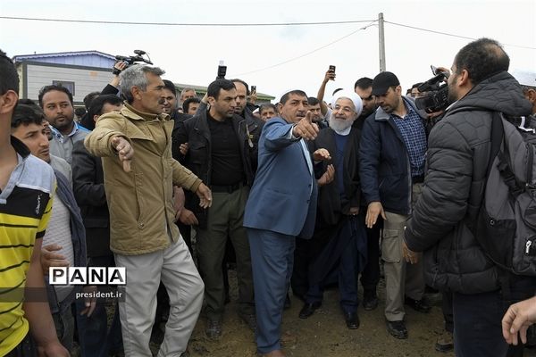 بازدید رئیس جمهوری از مناطق سیل زده  استان گلستان