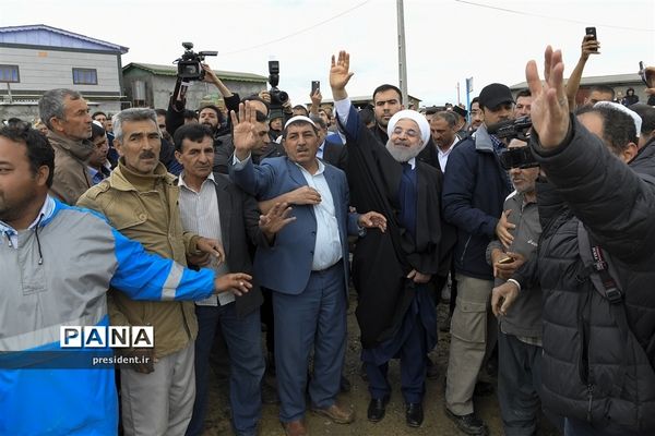 بازدید رئیس جمهوری از مناطق سیل زده  استان گلستان