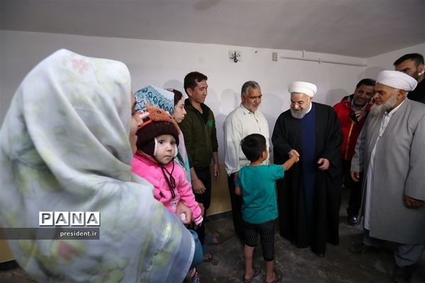 بازدید رئیس جمهوری از مناطق سیل زده  استان گلستان