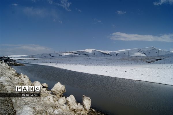 برف بهاری درگردنه اسدآباد همدان