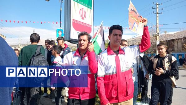 حضور پرشور دانش‌آموزان کهگیلویه و بویراحمد در راهپیمایی ۱۳ آبان